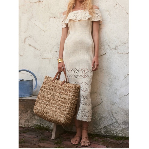 Anthropologie Mara Off-The-Shoulder Sweater Midi DressSz S
